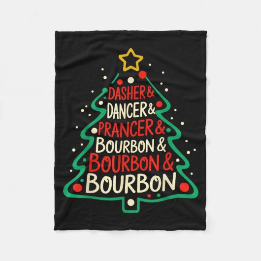 Couverture Polaire Dasher Dancer Prancer & Bourbon Funny Christma (Devant)