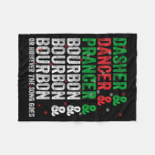 Couverture Polaire Dasher Dancer Prancer And Bourbon Christmas Xmas H (Devant (Horizontal))