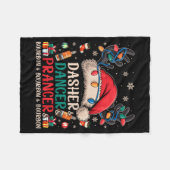 Couverture Polaire Dasher Dancer Prancer And Bourbon Funny Christmas (Devant (Horizontal))