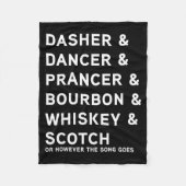 Couverture Polaire Dasher Dancer Prancer And Bourbon Whiskey Funny Ch (Devant)