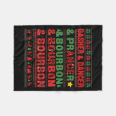 Couverture Polaire Dasher Dancer Prancer And Bourbon Whiskey Funny Ch (Devant (Horizontal))