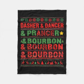 Couverture Polaire Dasher Dancer Prancer And Bourbon Whiskey Funny Ch (Devant)