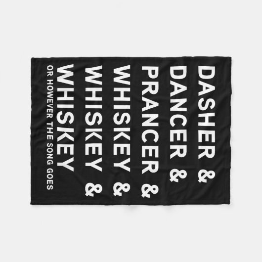 Couverture Polaire Dasher Dancer Prancer And Bourbon Whiskey Funny Ch (Devant (Horizontal))