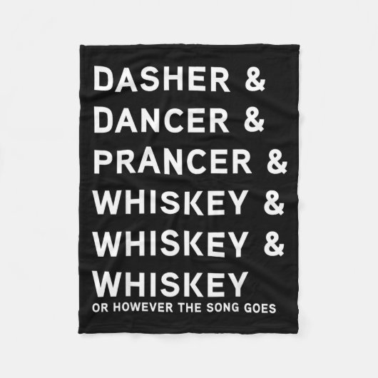 Couverture Polaire Dasher Dancer Prancer And Bourbon Whiskey Funny Ch (Devant)