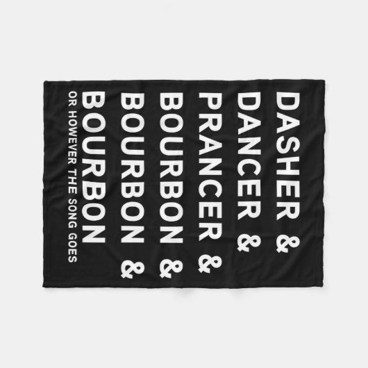 Couverture Polaire Dasher Dancer Prancer And Bourbon Whiskey Funny Ch (Devant (Horizontal))