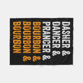 Couverture Polaire Dasher Dancer Prancer Bourbon Christmas Funny Holi (Devant (Horizontal))