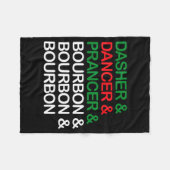 Couverture Polaire Dasher Dancer Prancer Bourbon Christmas Funny Holi (Devant (Horizontal))