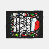 Couverture Polaire Dasher Dancer Prancer Bourbon Funny Christmas Sant (Devant (Horizontal))