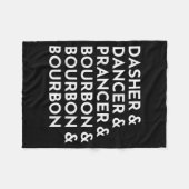 Couverture Polaire Dasher Dancer Prancer & Bourbon Noël (Devant (Horizontal))
