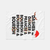 Couverture Polaire Dasher Dancer Prancer & Bourbon Noël (Devant (Horizontal))