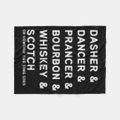 Couverture Polaire Dasher Dancer Prancer et Bourbon Whiskey Funny Ch (Devant (Horizontal))