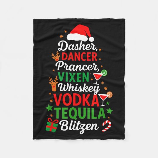 Couverture Polaire Dasher Dancer Prancer Vixen Moscato Vodka Tequila (Devant)