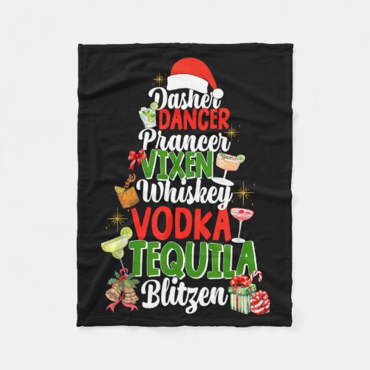 Couverture Polaire Dasher Dancer Prancer Vixen Moscato Vodka Tequila (Devant)