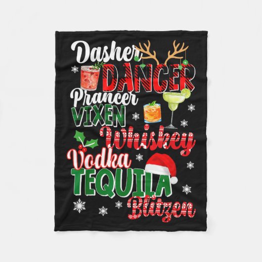 Couverture Polaire Dasher Dancer Prancer Vixen Moscato Vodka Tequila (Devant)