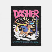 Couverture Polaire Dasher Reindeer Christmas Speeding Fun (Devant)