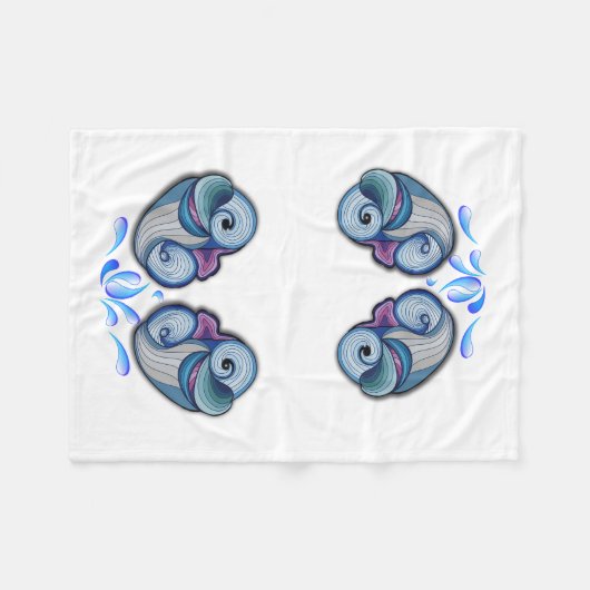 Couverture Polaire Dauphin Abstrait (Devant (Horizontal))