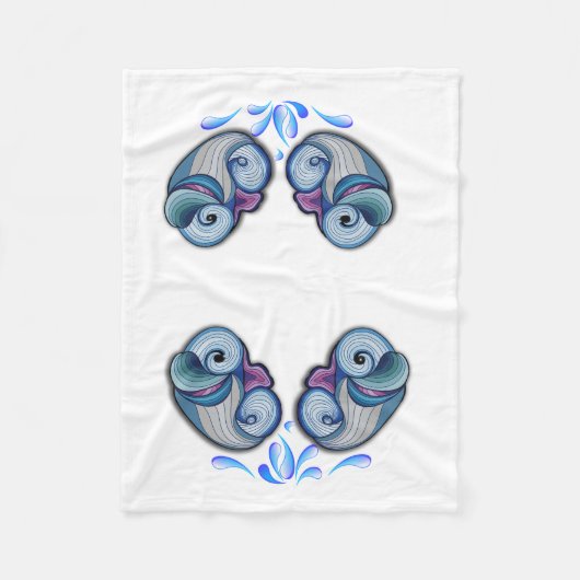 Couverture Polaire Dauphin Abstrait (Devant)