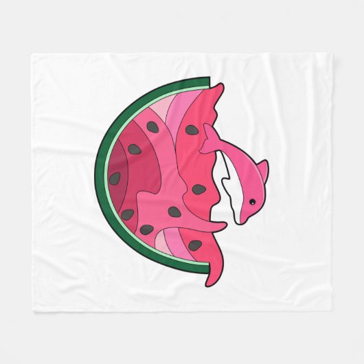Couverture Polaire Dauphin avec pastèque (Devant (Horizontal))