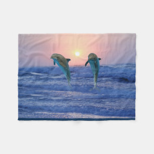 Couverture Polaire Dauphin de Bottlenose au lever de soleil