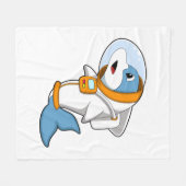 Couverture Polaire Dauphin en astronaute avec costume (Devant (Horizontal))