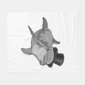 Couverture Polaire Dauphin en tant que Gentleman avec chapeau supérie (Devant (Horizontal))