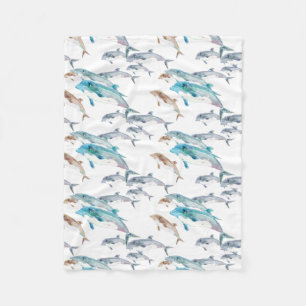 Couverture Polaire Dauphins bleus