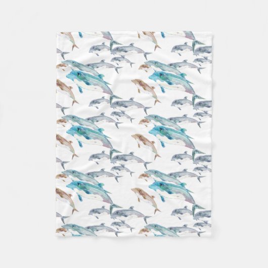 Couverture Polaire Dauphins bleus (Devant)