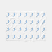 Couverture Polaire Dauphins de bleu d'aquarelle (Devant (Horizontal))