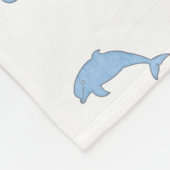 Couverture Polaire Dauphins de bleu d'aquarelle (Coin)