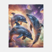 Couverture Polaire Dauphins et méduses cosmiques dans l'espace (Devant)