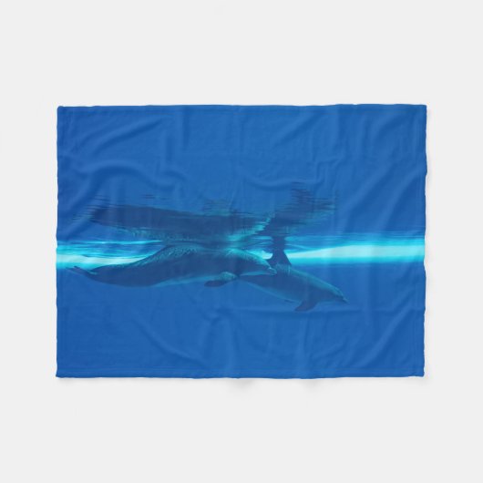 Couverture Polaire Dauphins et réflexions (Devant (Horizontal))