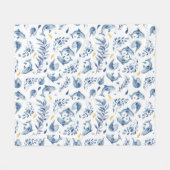 Couverture Polaire Dauphins et vagues bleus (Devant (Horizontal))