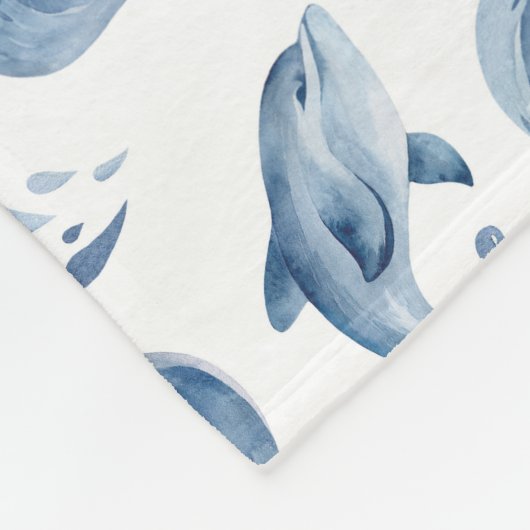 Couverture Polaire Dauphins et vagues bleus (Coin)