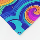 Couverture Polaire Dauphins psychédéliques dans les tourbillons océan (Coin)