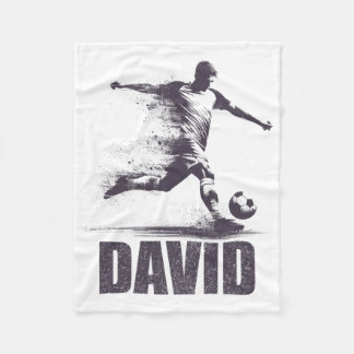 Couverture Polaire David Football Garçons Personnalisé Prénom David