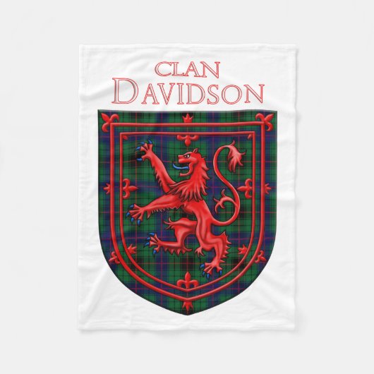 Couverture Polaire Davidson Tartan Scottish Plaid Lion Rampant (Devant)