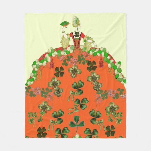 Couverture Polaire DAY ORANGE ET SHAMROCK St. Patricks Day Party (Devant)