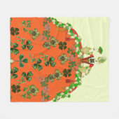Couverture Polaire DAY ORANGE ET SHAMROCK St. Patricks Day Party (Devant (Horizontal))