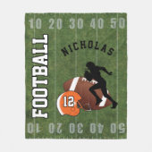 Couverture Polaire 🏈 de football américain - Casque orange (Devant)