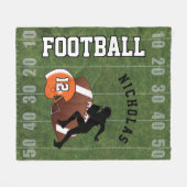 Couverture Polaire 🏈 de football américain - Casque orange (Devant (Horizontal))