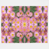 Couverture Polaire De Jolies Marguerites Roses Et Bumble Bee Abstrait (Devant (Horizontal))