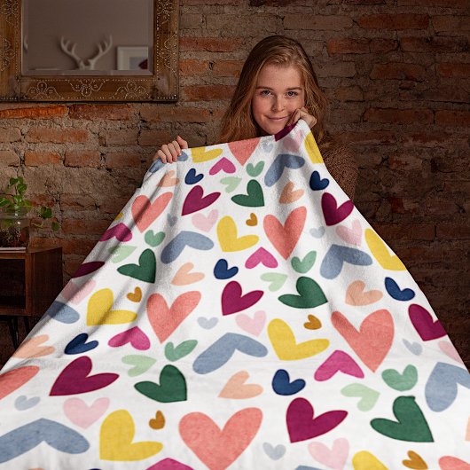Couverture polaire de la Saint-Valentin avec motif