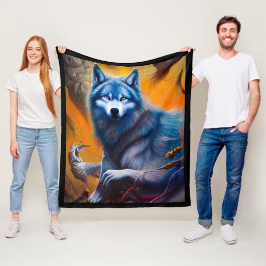 Couverture polaire de loup gris (En situation)