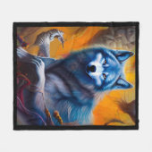 Couverture polaire de loup gris (Devant (Horizontal))