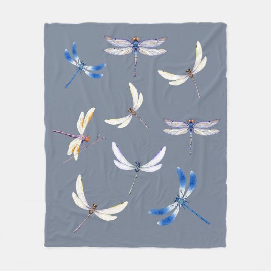 Couverture Polaire De magnifiques libellules en vol sur Grey (Devant)
