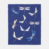 Couverture Polaire De magnifiques libellules en vol sur le bleu foncé (Devant)