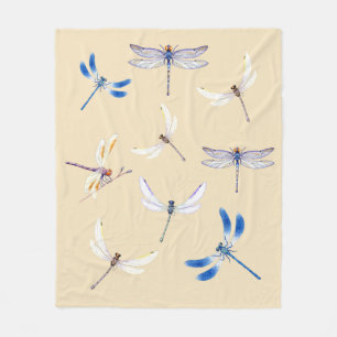 Couverture Polaire De magnifiques libellules en vol sur Tan clair
