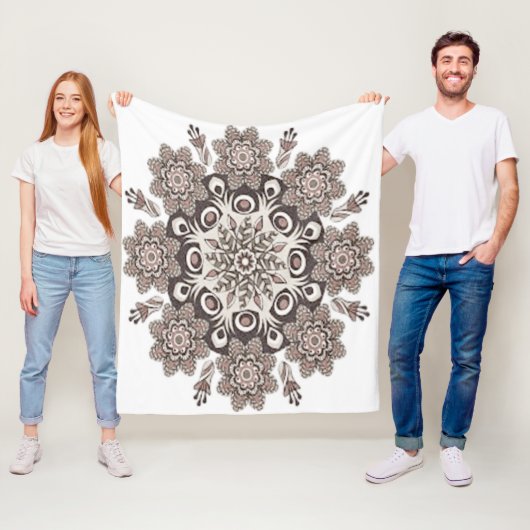 Couverture Polaire  de mandala color marrón (En situation)