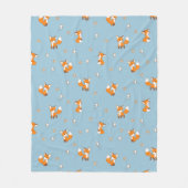 Couverture Polaire De mignons petits renards en bleu (Devant)