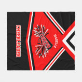 Couverture Polaire 📣 de pom-pom girl - Rouge, Blanc et Noir (Devant (Horizontal))